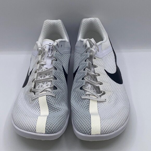Nike Zoom Rival Shoes Mens White Silver Black Track DC8725-100 Size 12 W/SPIKES
